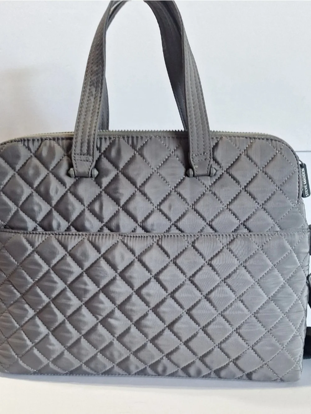 Steve Madden Quilted Gray Laptop Tote